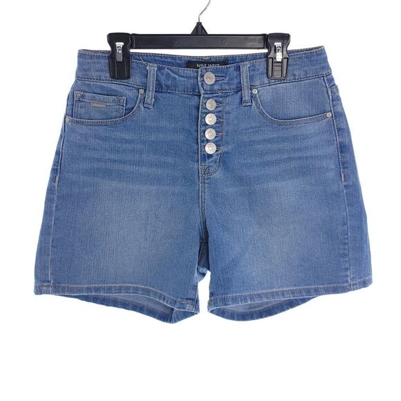 Nine West Jeans Women's Size 4 Blue Button Fly Short - Picture 1 of 8